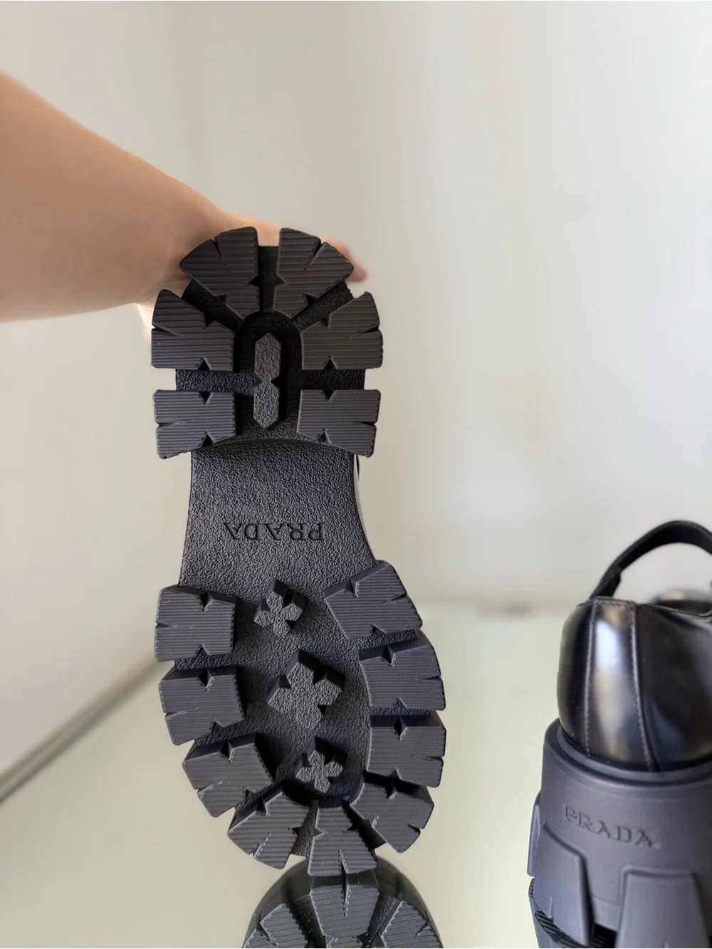 Prada Brushed leather Monolith Mary Janes $1,270 36